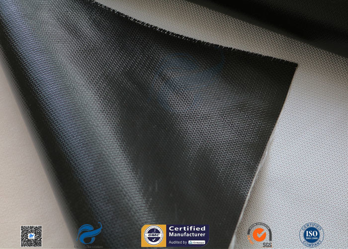 Black Silicone Coated Fiberglass Fabric For Thermal Insulation Blanket